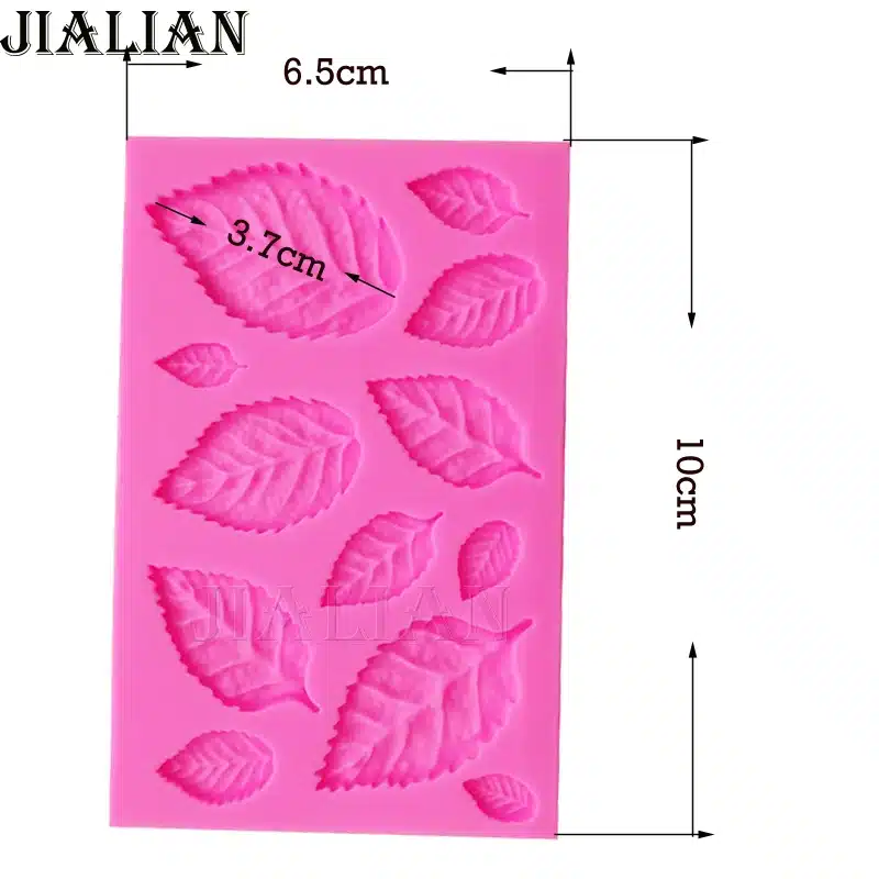 Leaf Shaped Silicone Press Mold Leaves Cake Decoration Fondant cookies tools 3D Food Grade Silicone Mould Gumpaste Candy T0967 12