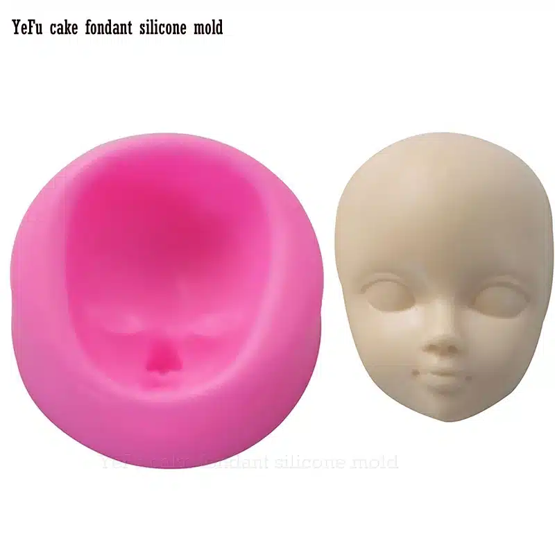 Baby face girl Head chocolate silicone mold for cake decorating tools Polymer Clay Resin Candy Fimo Super Sculpey F0929 8