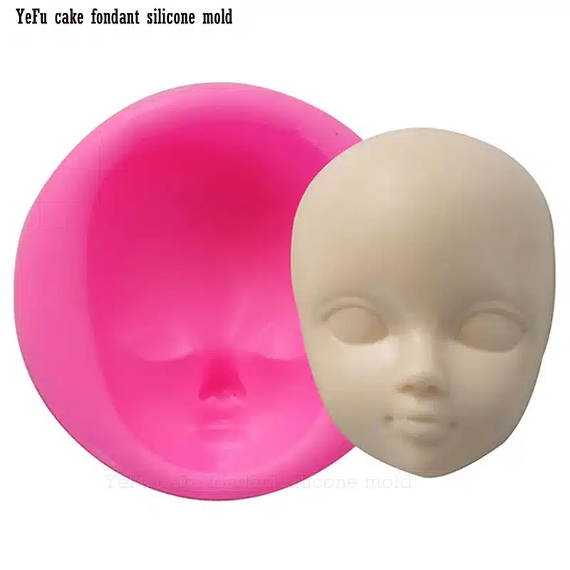 Baby face girl Head chocolate silicone mold for cake decorating tools Polymer Clay Resin Candy Fimo Super Sculpey F0929 9