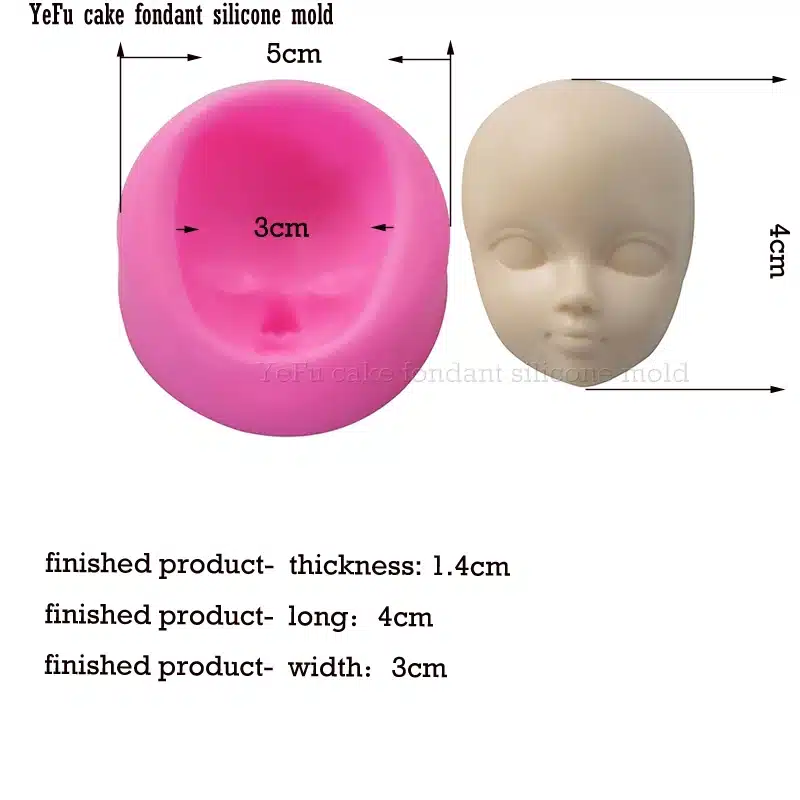 Baby face girl Head chocolate silicone mold for cake decorating tools Polymer Clay Resin Candy Fimo Super Sculpey F0929 12