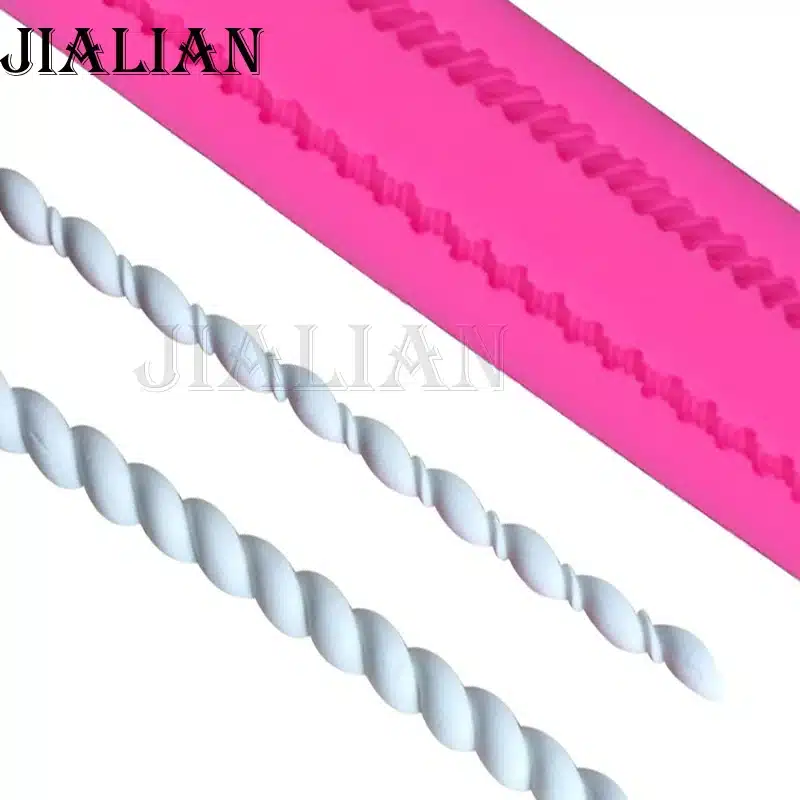 Long Rope Shape lace chocolate wedding cookies cake decorating tools DIY baking fondant silicone mold T0154 9