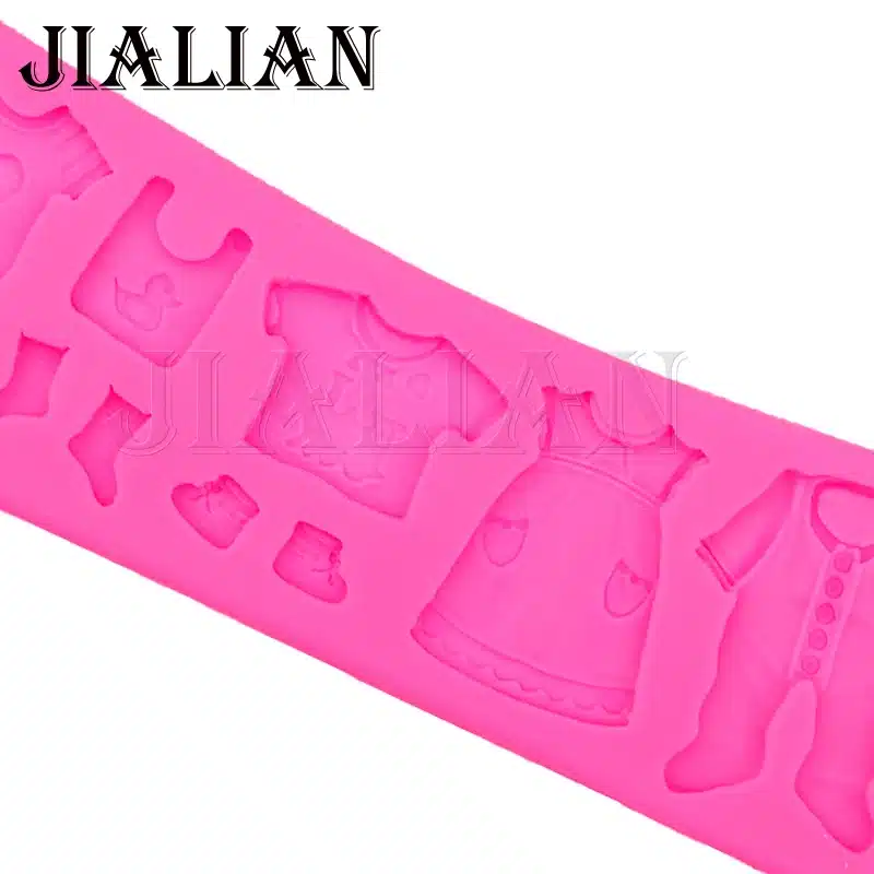 HOT Selling Pop 3D Baby Clothes Shower DIY Silicone Mould Fondant Kitchen Cake Decorating Mold for Chocolate Baking Tools T0534 13
