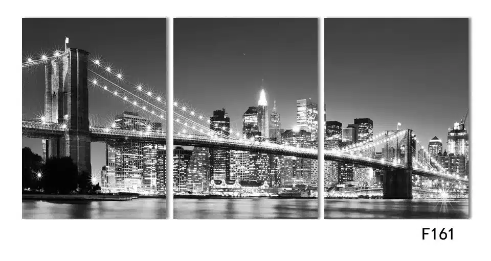 3 Piece Hot Sell Modern wall Painting New York Brooklyn bridge Home wedding Decorative Modular Picture Print on Canvas no framed 39