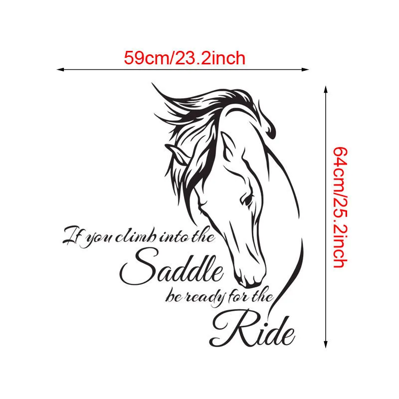 Horse Riding Wall Decal Quote Vinyl Art If You Climb Into the Saddle Be Ready for the Ride Horse Decor Wall Sticker 4