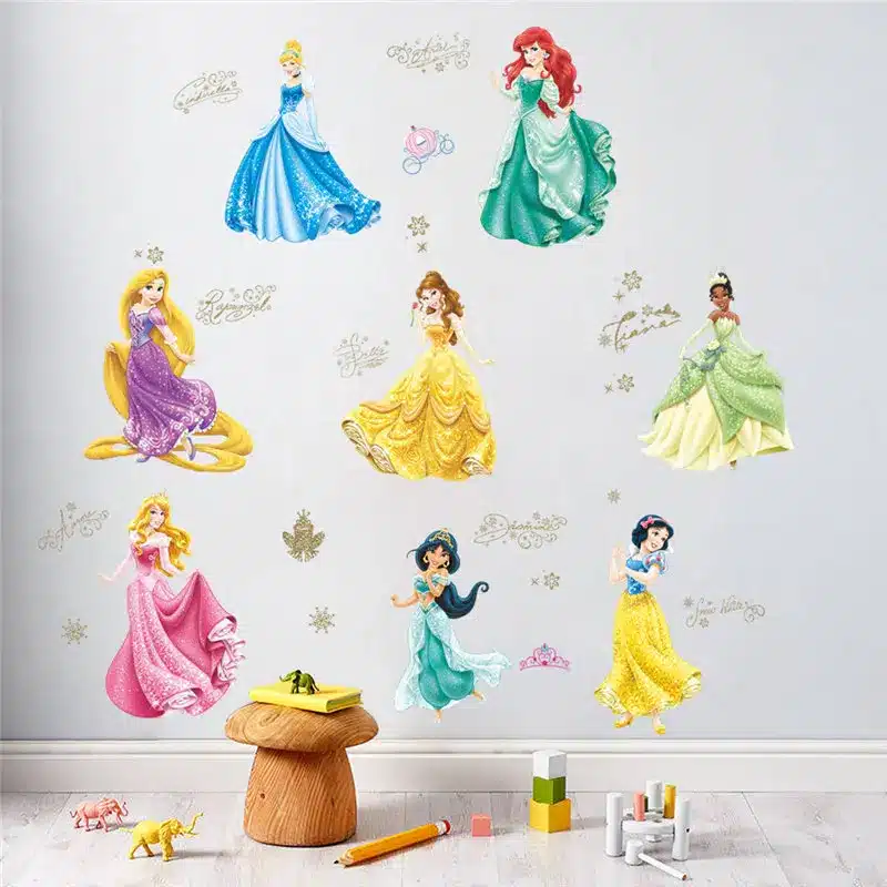 Carton Princess Castle Wall Stickers For Kids Baby Nursery Wallpaper Decorative Decor Girls Gift Poster Home Decal Mural Art 4