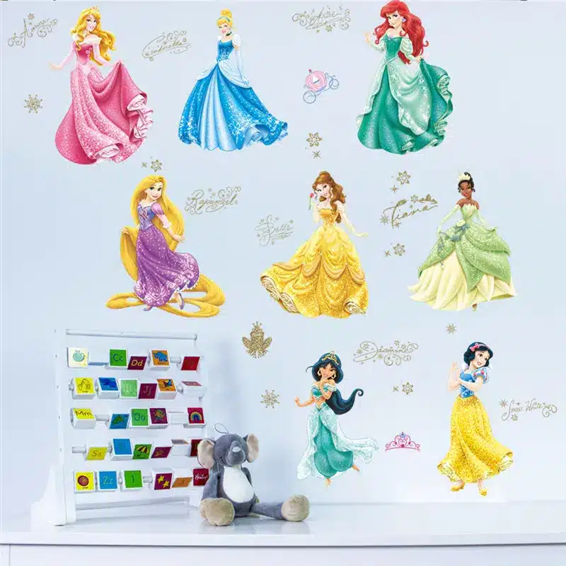 Carton Princess Castle Wall Stickers For Kids Baby Nursery Wallpaper Decorative Decor Girls Gift Poster Home Decal Mural Art 5