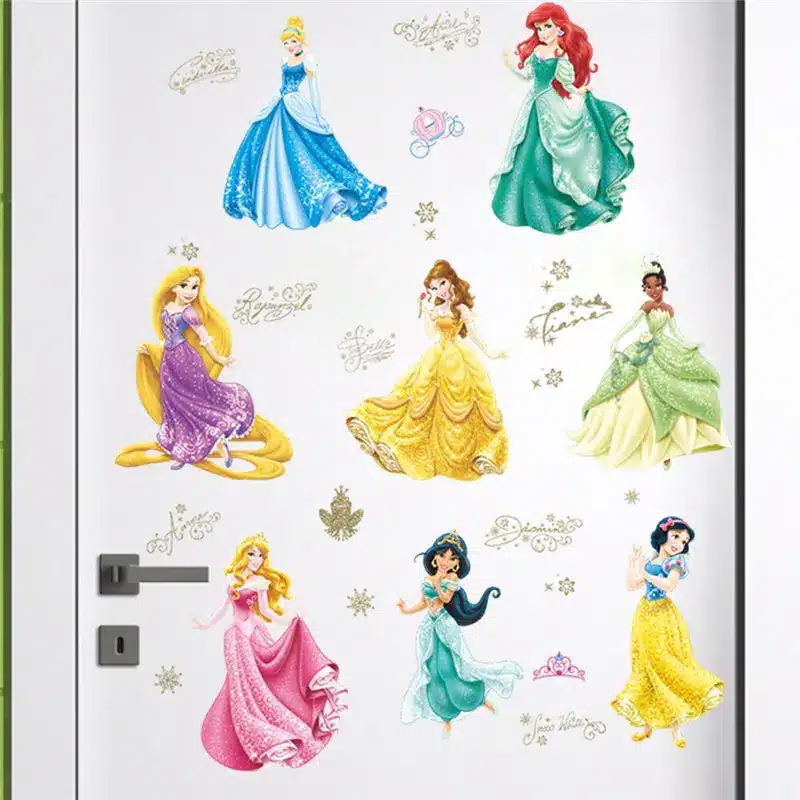 Carton Princess Castle Wall Stickers For Kids Baby Nursery Wallpaper Decorative Decor Girls Gift Poster Home Decal Mural Art 6