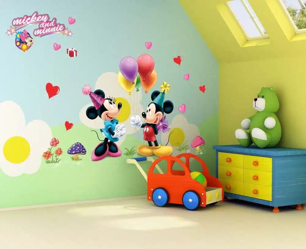 Free shipping cartoon 3D kids mouse home decor wall stickers for kids room 602 Baby Nursey Wall Decals 8
