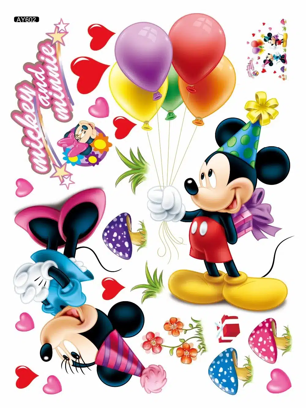 Free shipping cartoon 3D kids mouse home decor wall stickers for kids room 602 Baby Nursey Wall Decals 10
