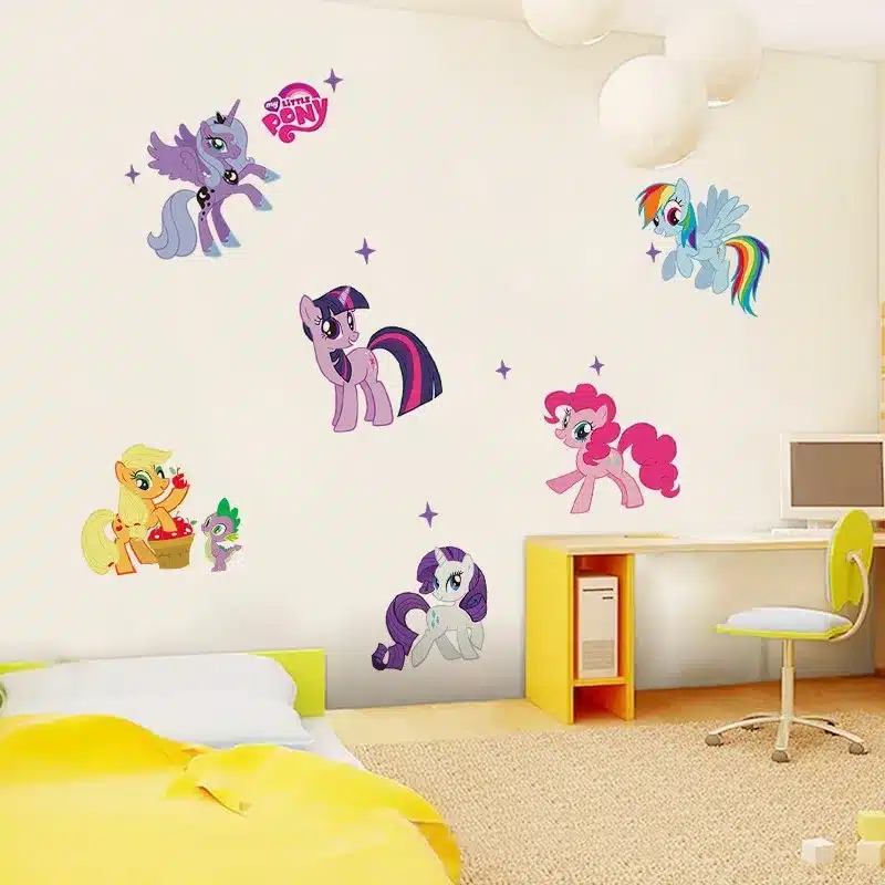 Lovely Cartoon Wall Stickers for Kids Rooms Wall Decals Girls Children Nursery Baby Room Decor Wallpaper Mural Gift 3