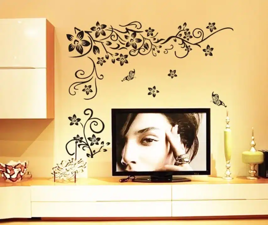 Hot DIY Wall Art Decal Decoration Fashion Romantic Flower Wall Sticker/ Wall Stickers Home Decor 3D Wallpaper Free Shipping 18