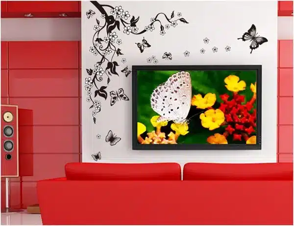 [Fundecor] sticker on the fridge black butterfly vine flower wall stickers kitchen decoration decals on the furniture 20