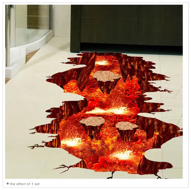 [SHIJUEHEZI] Magma 3D Wall Sticker Home Decor Living Room Bedroom Floor Decoration Removable Vinyl Material Decorative Art 12