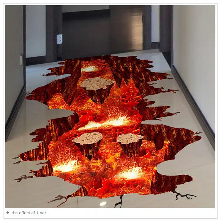 [SHIJUEHEZI] Magma 3D Wall Sticker Home Decor Living Room Bedroom Floor Decoration Removable Vinyl Material Decorative Art 14