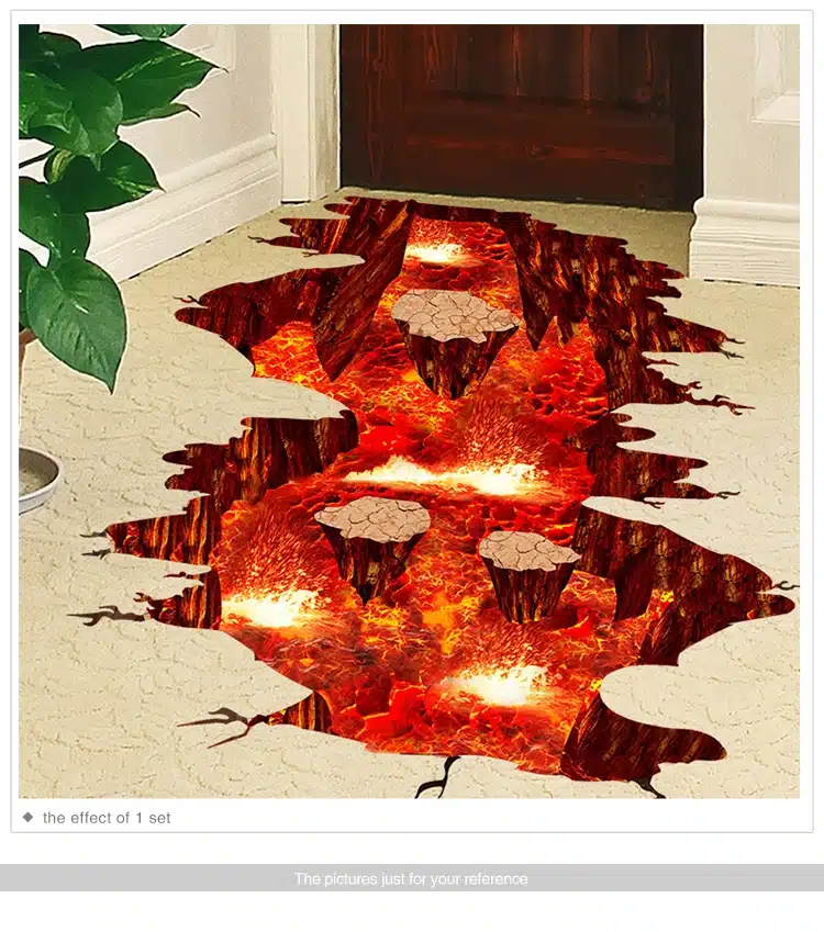 [SHIJUEHEZI] Magma 3D Wall Sticker Home Decor Living Room Bedroom Floor Decoration Removable Vinyl Material Decorative Art 15