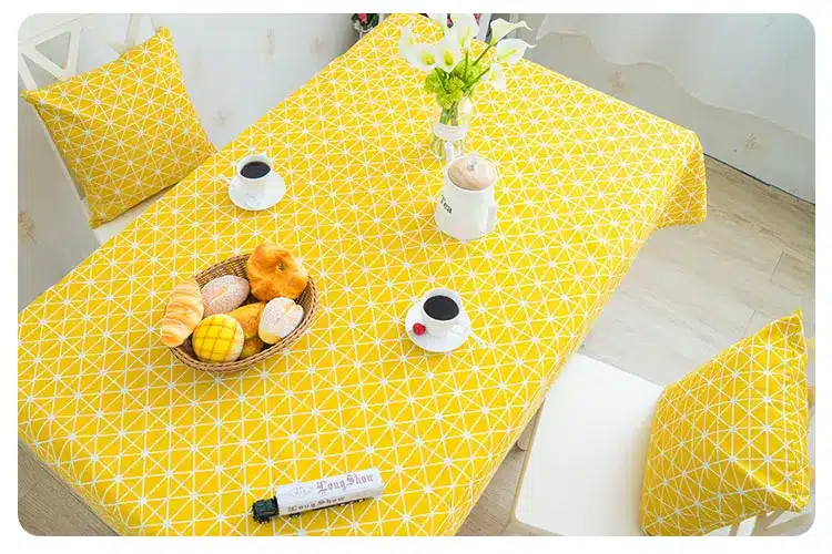 1Pcs 45cm Square Home Decorative Yellow Geometric Cotton Linen Pillow Case Pillow Cover 2