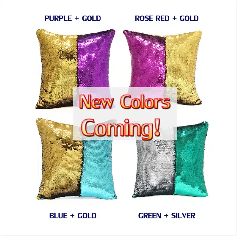 Rainbow Color Cushion Cover Pillowcase Reversible Sequin Mermaid Pillow Color Changing Throw Pillow Case Cover Sofa Home Decor 8