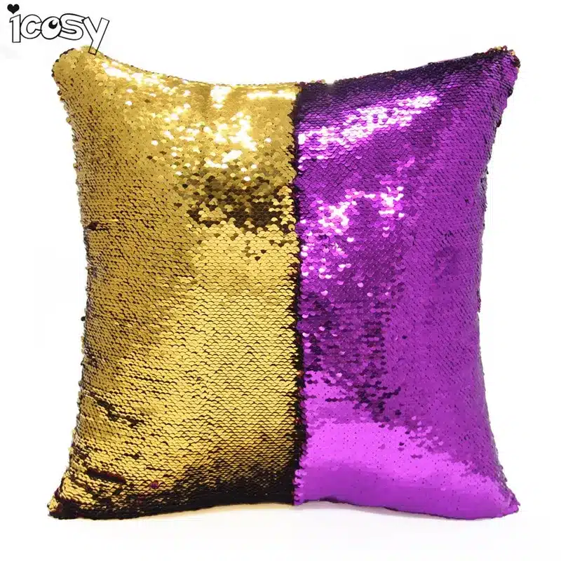Rainbow Color Cushion Cover Pillowcase Reversible Sequin Mermaid Pillow Color Changing Throw Pillow Case Cover Sofa Home Decor 9
