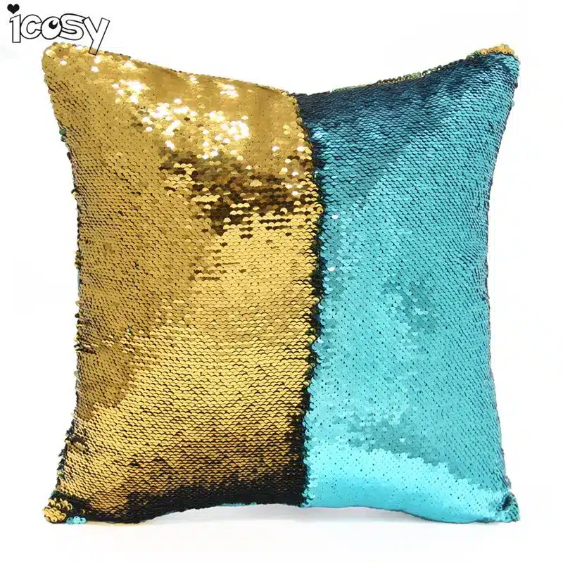 Rainbow Color Cushion Cover Pillowcase Reversible Sequin Mermaid Pillow Color Changing Throw Pillow Case Cover Sofa Home Decor 10