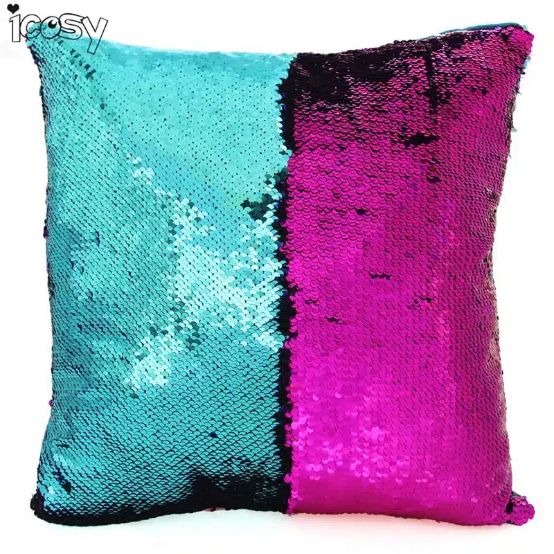 Rainbow Color Cushion Cover Pillowcase Reversible Sequin Mermaid Pillow Color Changing Throw Pillow Case Cover Sofa Home Decor 13