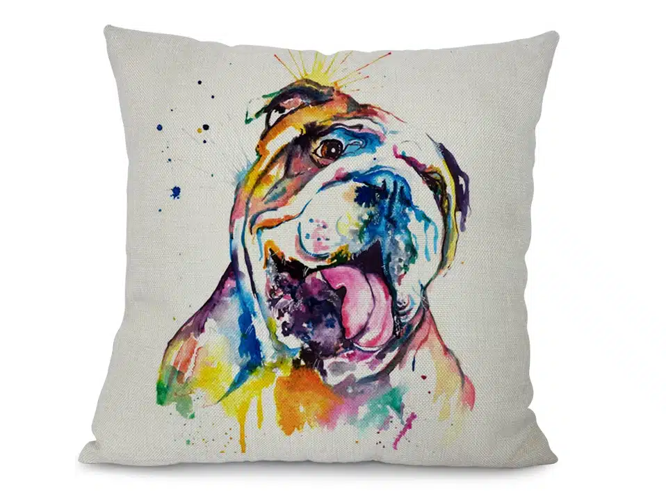 Miracille Square 18" French Bulldog Printed Decorative Sofa Throw Cushion Pillows Pets Dogs Outdoor Living Room Decor 16