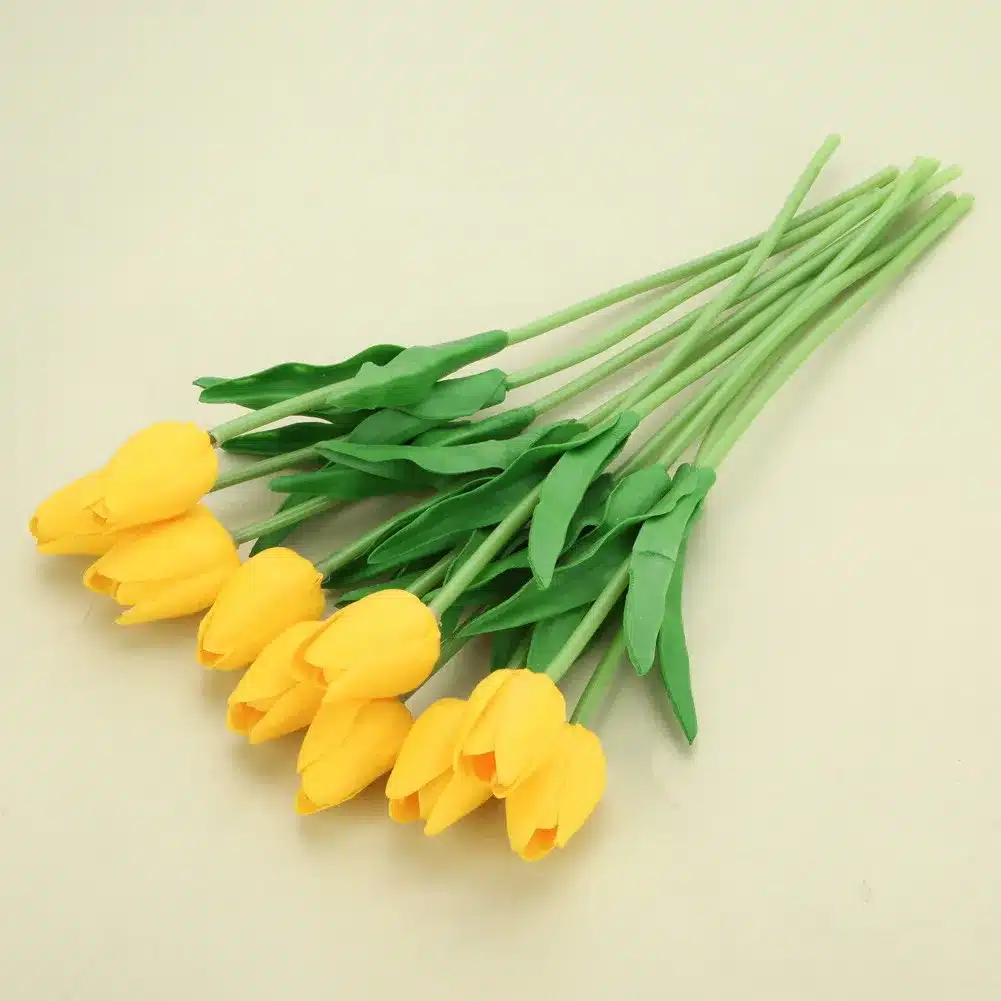10pcs Artificial Tulip Flowers Wedding Decoration PU Leather Tulip Flower Bouquet for Wedding Party Decoration Decorative Flower 19