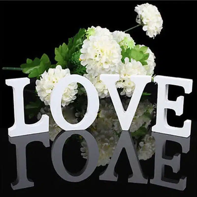 Hot Sale Wedding Decorations PVC Letters White Wooden Alphabet Decorative Crafts Romantic Home Birthday Party Event Supplies 10