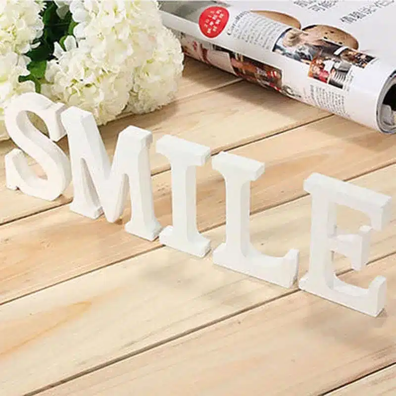 Hot Sale Wedding Decorations PVC Letters White Wooden Alphabet Decorative Crafts Romantic Home Birthday Party Event Supplies 11