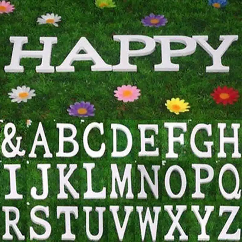 Hot Sale Wedding Decorations PVC Letters White Wooden Alphabet Decorative Crafts Romantic Home Birthday Party Event Supplies 13