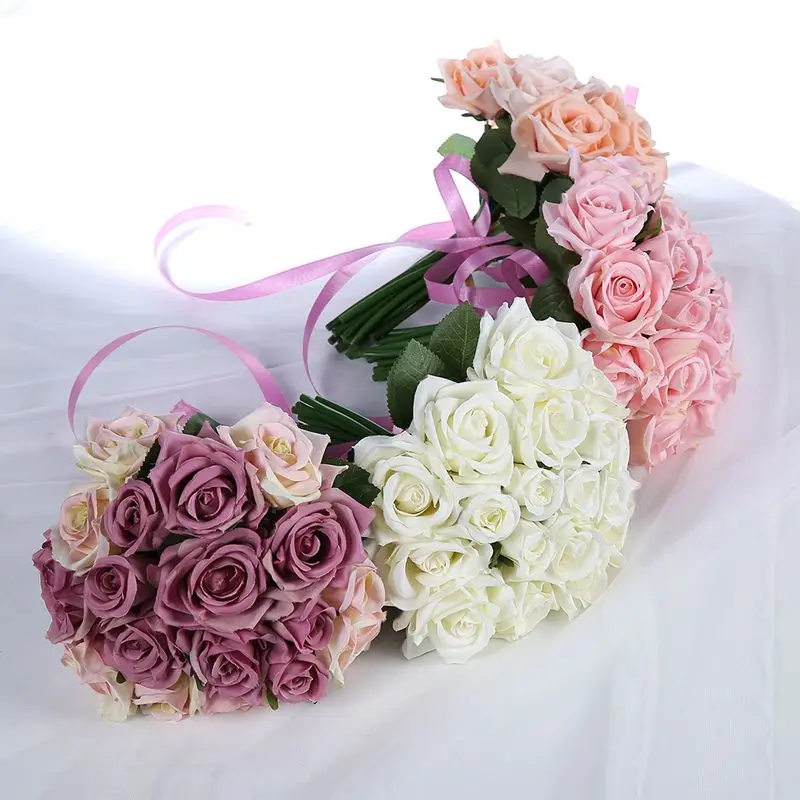 Luyue flowers artificial flowers Vintage European Peony Wedding Silk Artificial Flowers Home Festival Decoration 13 Branches 20