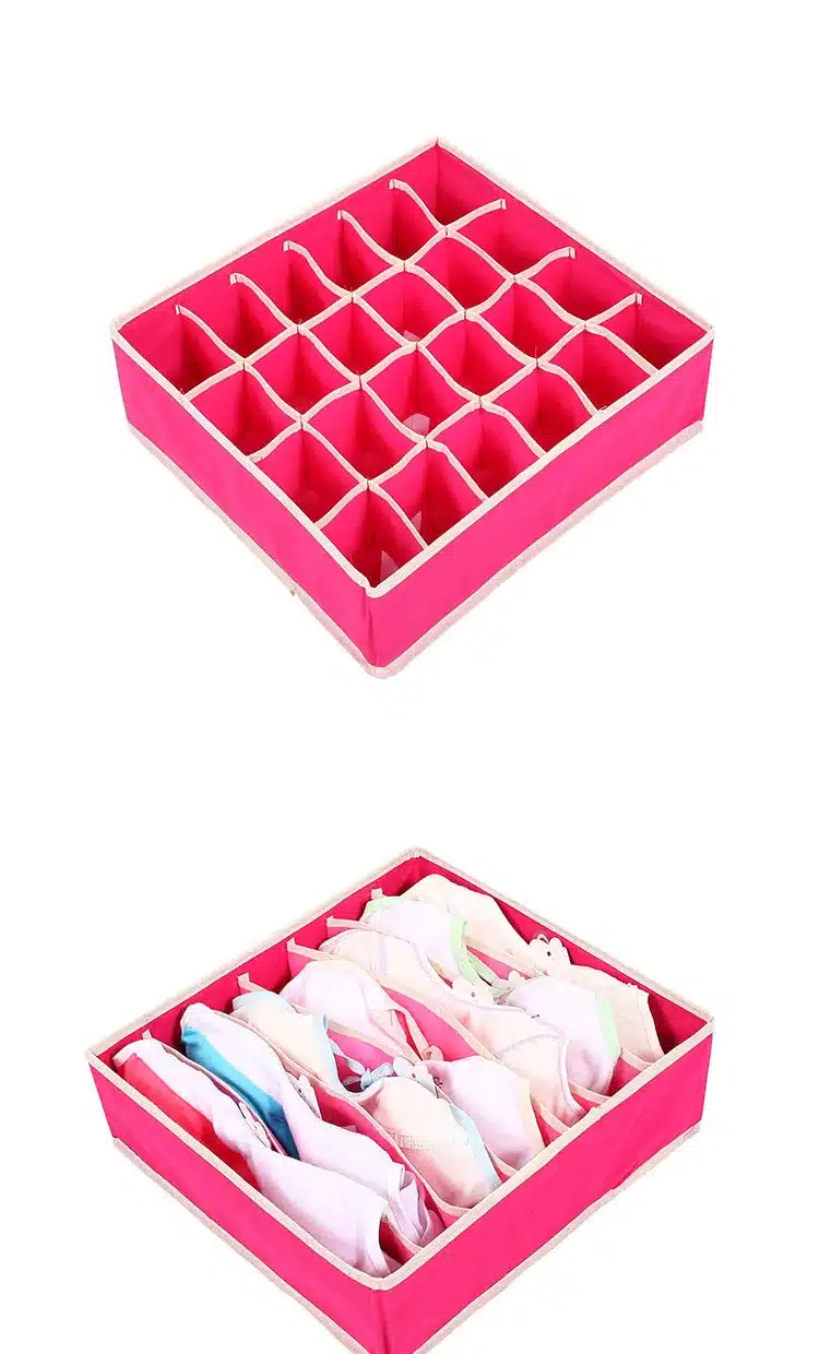 4 pcs/Set Foldable Divider Storage Bra Box Non-woven Fabric Folding Cases Necktie Socks Underwear Clothing Organizer Container 13