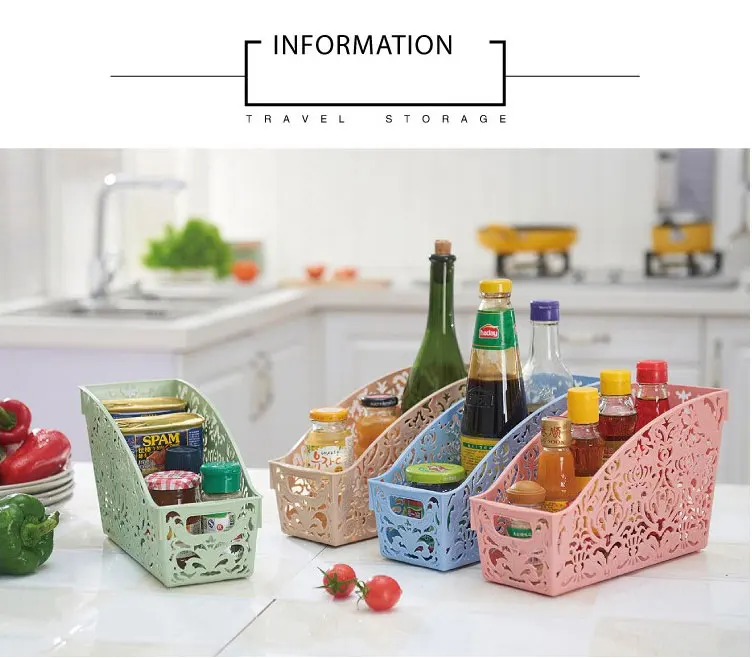 Simple life Thick Plastic Storage Basket Desktop Bathroom Family Sundries Pen Pencil Storage Basket Organizer Vintage Container 4