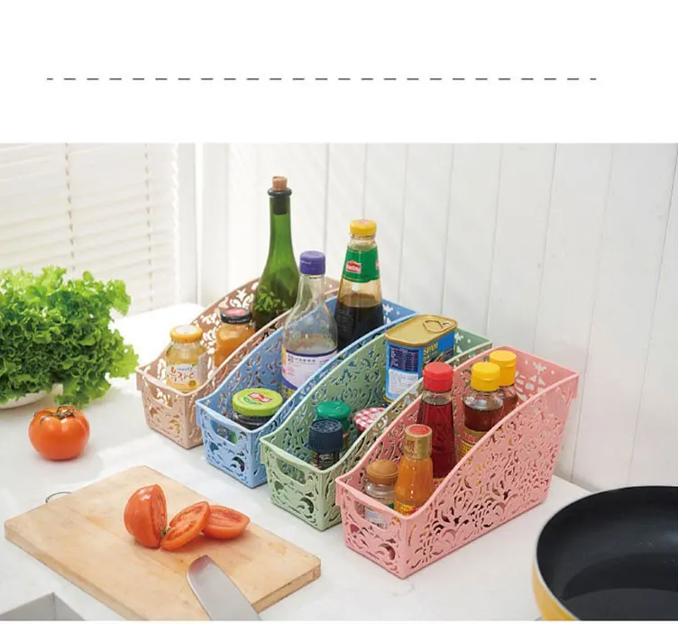 Simple life Thick Plastic Storage Basket Desktop Bathroom Family Sundries Pen Pencil Storage Basket Organizer Vintage Container 6