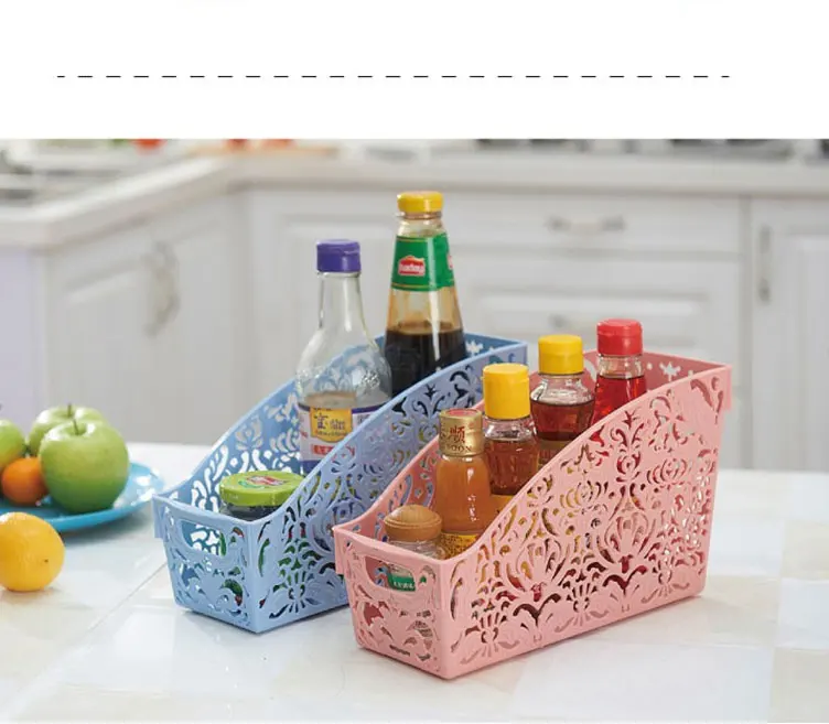 Simple life Thick Plastic Storage Basket Desktop Bathroom Family Sundries Pen Pencil Storage Basket Organizer Vintage Container 7