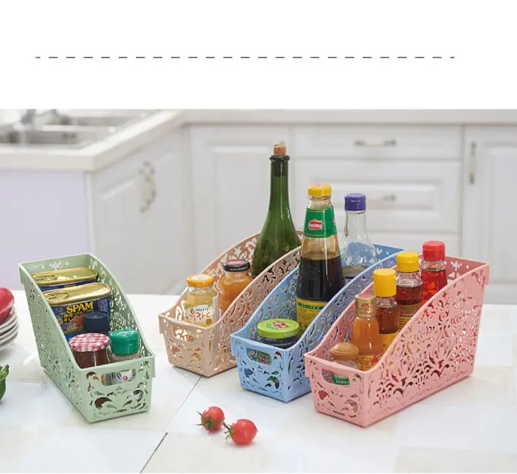 Simple life Thick Plastic Storage Basket Desktop Bathroom Family Sundries Pen Pencil Storage Basket Organizer Vintage Container 8