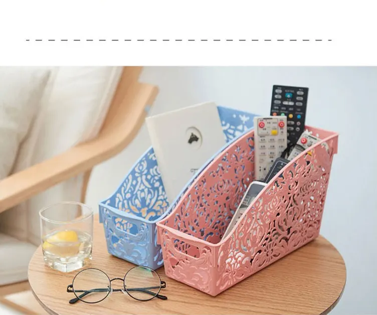 Simple life Thick Plastic Storage Basket Desktop Bathroom Family Sundries Pen Pencil Storage Basket Organizer Vintage Container 9