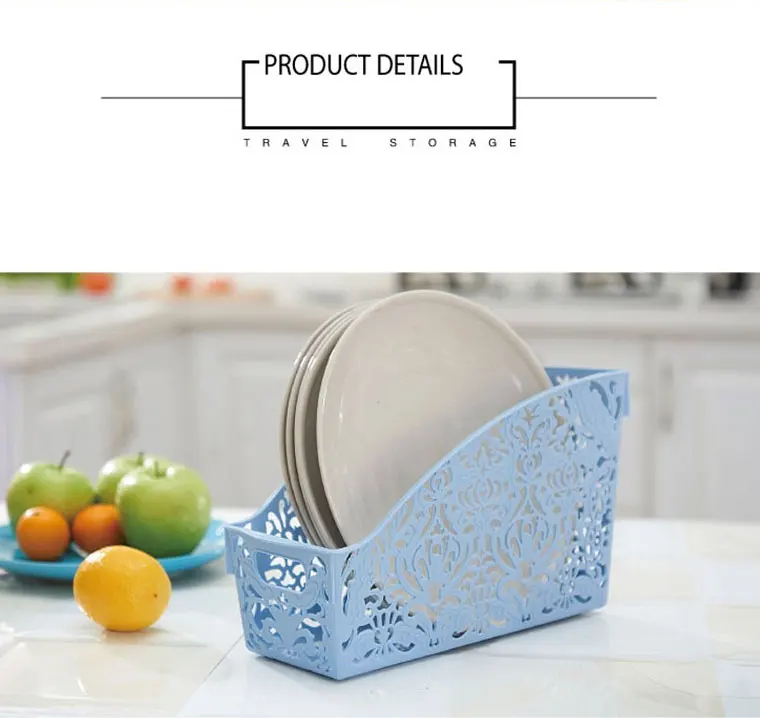 Simple life Thick Plastic Storage Basket Desktop Bathroom Family Sundries Pen Pencil Storage Basket Organizer Vintage Container 11