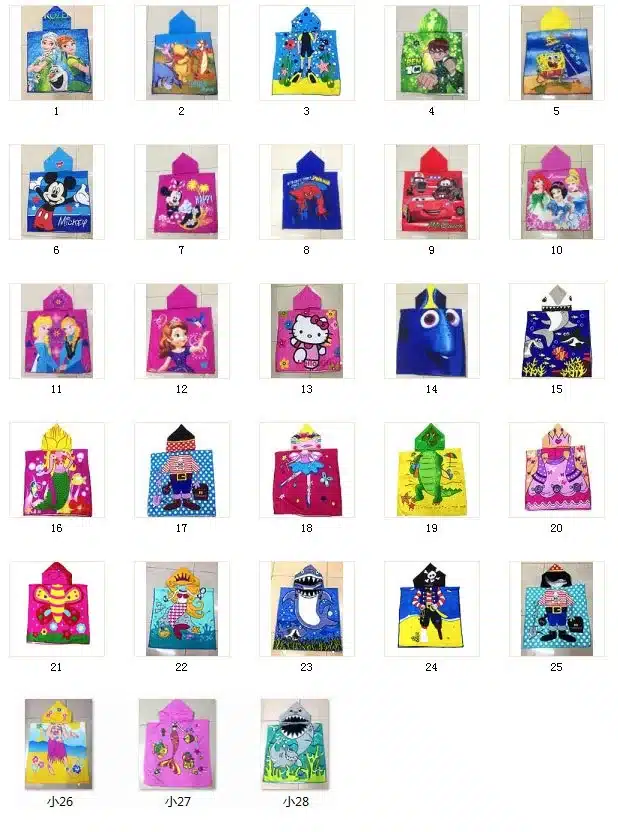 New 2017 Carton Hooded Baby Towels Kids Microfiber Bathrobe Bath Towel Infant Blanket Neonatal Children Kinderen Handdoeken 2