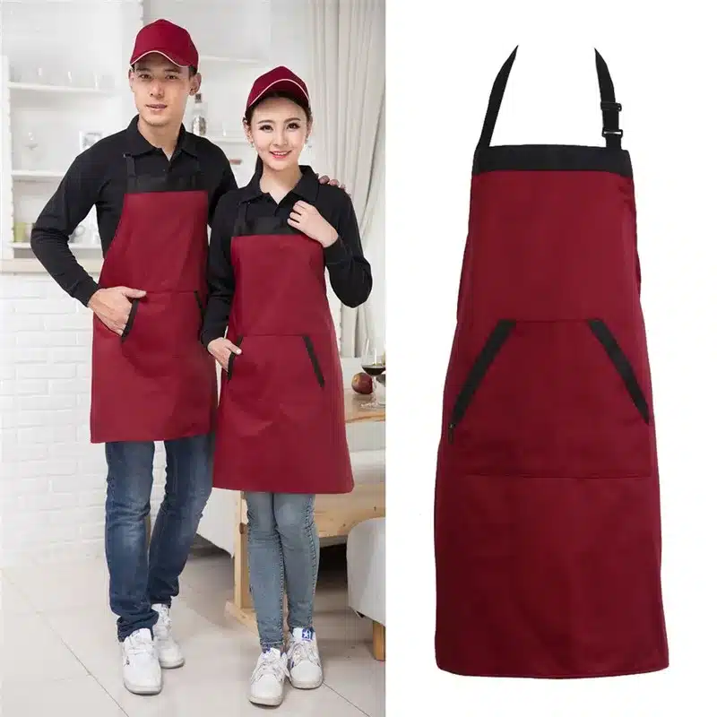 Unisex Halterneck Cooking Baking Aprons Catering Home House Kitchen Apron Aprons with 2 Pockets Kitchen Accessories 21