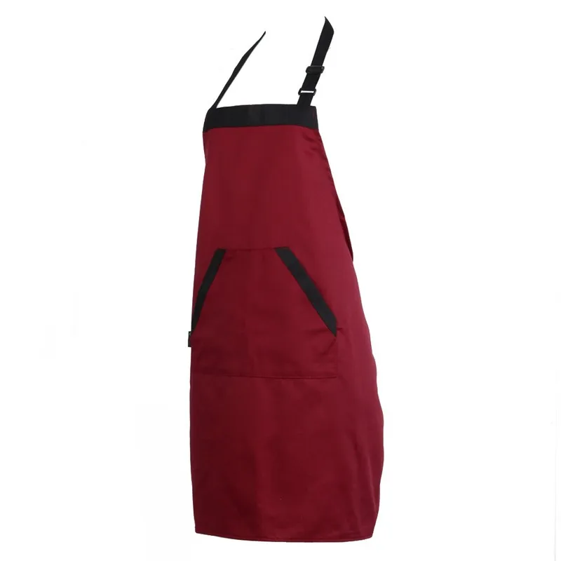 Unisex Halterneck Cooking Baking Aprons Catering Home House Kitchen Apron Aprons with 2 Pockets Kitchen Accessories 23