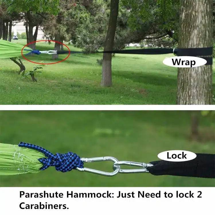 Essential Can Hold 200kg OutDoor Camping Hiking Hammock Hanging Belt Hammock Strap Rope with Metal Buckle Load Bind Rope 11