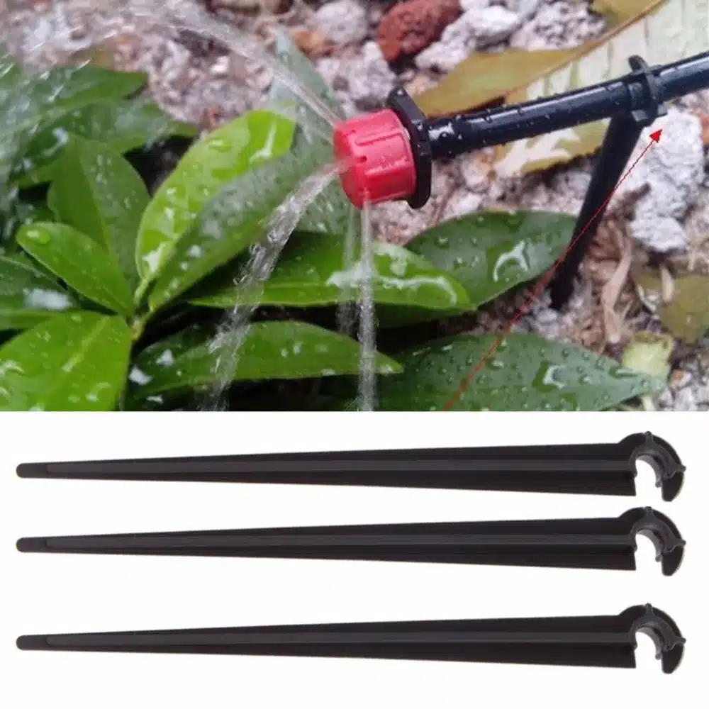 50Pcs 11cm Durable Plastic Hook Fixed Stems Support Holder for 4/7 Drip Irrigation Water Hose for 4/7mm Drip Irrigation Tubing P 9