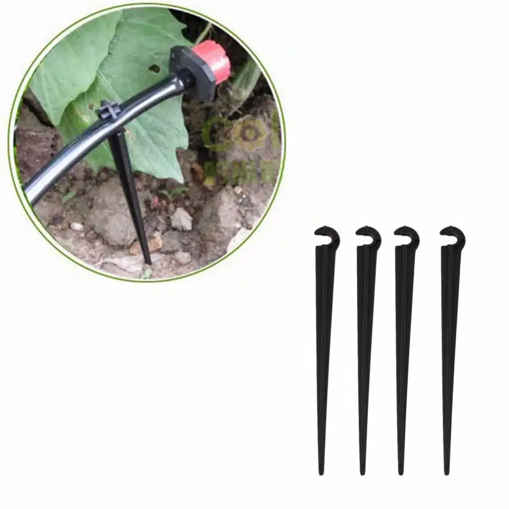 50Pcs 11cm Durable Plastic Hook Fixed Stems Support Holder for 4/7 Drip Irrigation Water Hose for 4/7mm Drip Irrigation Tubing P 10