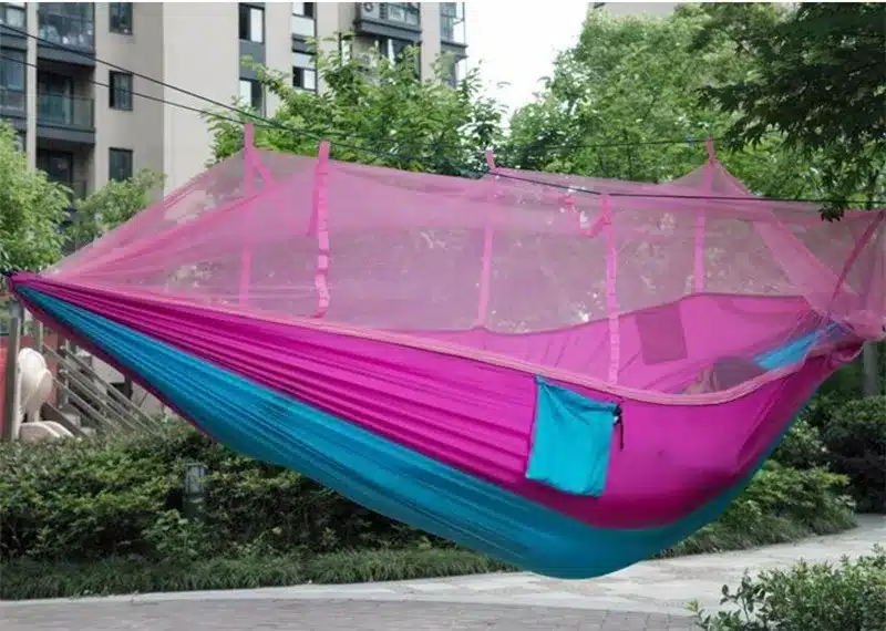 Outdoor Camping Parachute Hammock Mosquito Net Flyknit Double Leisure Sleeping Hanging Chair Tent Travel Survival Army Green 25