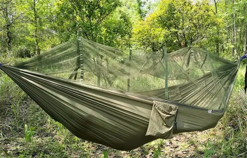 Outdoor Camping Parachute Hammock Mosquito Net Flyknit Double Leisure Sleeping Hanging Chair Tent Travel Survival Army Green 26