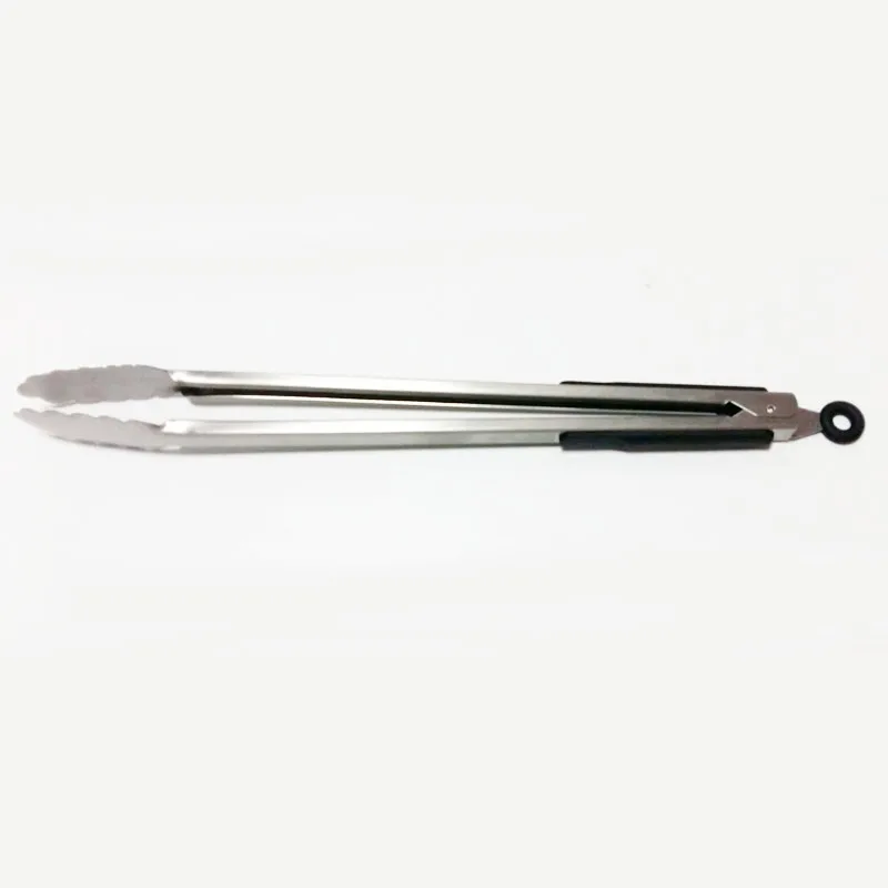 Hot 16'' Stainless Steel Food Tongs Long Kitchen Locking Tong Barbecue Tongs Kitchen Tong BBQ Salad Bread Scallop Buffet Cllip 3
