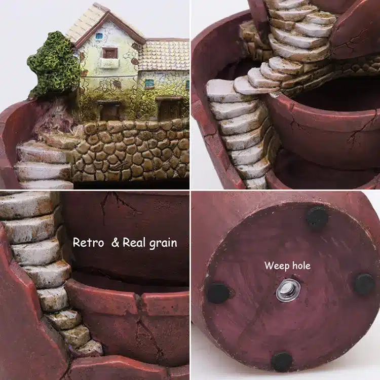 Hot Sale Resin Flower Pot Succulent Plants Pot Garden Bonsai Planter Micro Landscape flowerpot Garden Decoration Planter 15