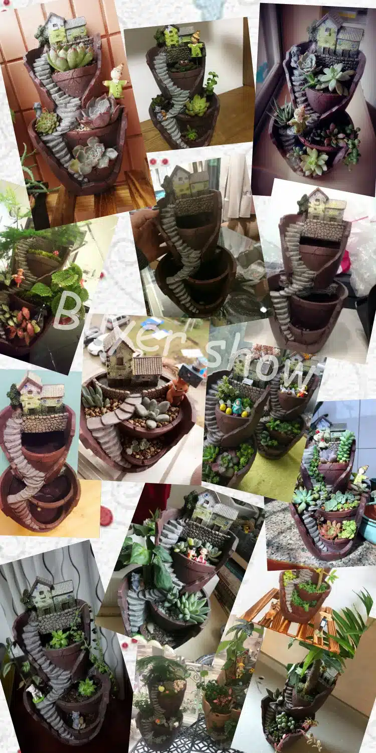 Hot Sale Resin Flower Pot Succulent Plants Pot Garden Bonsai Planter Micro Landscape flowerpot Garden Decoration Planter 16