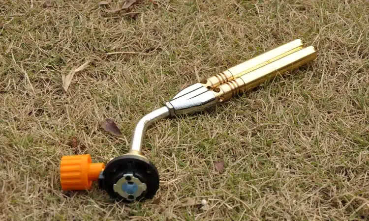 Manual BBQ Blowtorch Cooking Soldering Butane Gas Torch Flame Full Copper Double Tube Ignition High Temperature Spray Gun 13