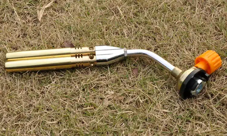 Manual BBQ Blowtorch Cooking Soldering Butane Gas Torch Flame Full Copper Double Tube Ignition High Temperature Spray Gun 14